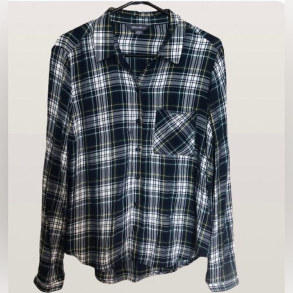 Eddie Bauer Tops - Eddie Bauer Plaid Tartan  Button-Up Shirt Medium